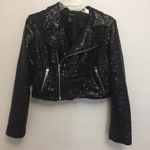 black sequin jacket forever 21